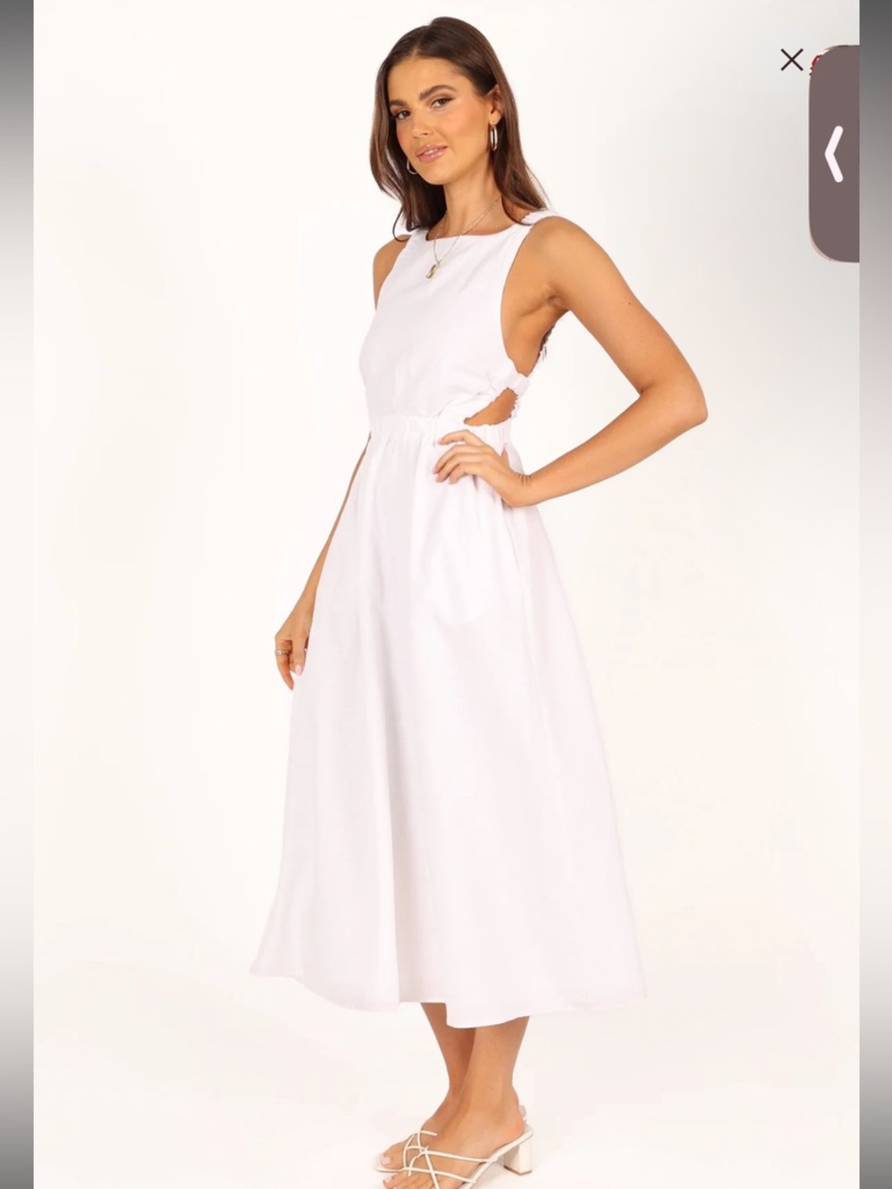 Petal & Pup White Cutout Midi Dress Size US 4